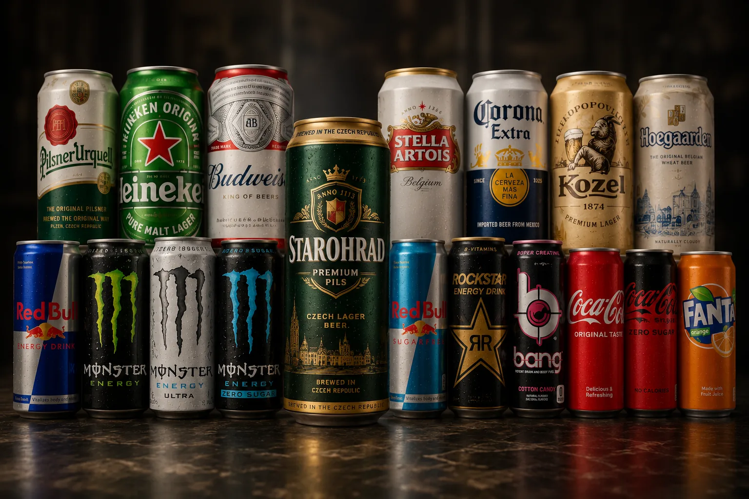 Wholesale beverage assortment — beer, energy drinks and soft drinks